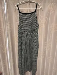 キャミワンピース ブラック・ホワイトチェック