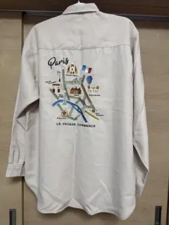 【未使用】 BACK NUMBER パリ刺繍 シャツ Lサイズ ベージュ