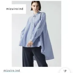 mizuiro ind ミズイロインド ストライプオーバーサイズシャツ