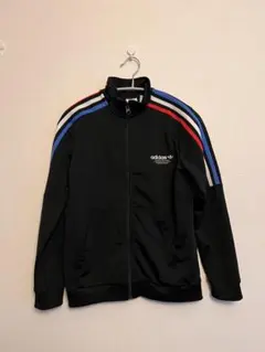 adidas ブラックレディースジャージ ストライプデザイン