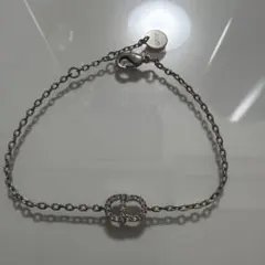箱、布袋、保証書、リボン付き】Dior シルバーブレスレット ダブルD