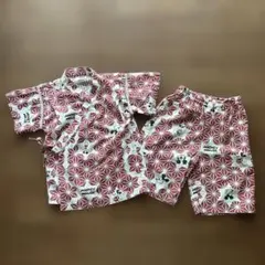 BREEZE ミッキー 甚平 浴衣　赤色 120cm 綿100％