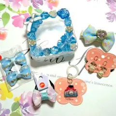 《祝》入園　入学　お祝いセット　ハンドメイド　アクセサリー　雑貨　リボンb