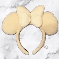 ミニー　モコモコカチューシャホワイト