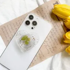 スマホリング　スマホグリップ　グリップトック　韓国アクセ　四つ葉　幸運