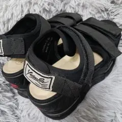 Yosuke ブラック 厚底サンダル マジックテープ 22.5cm ヨウスケ