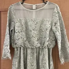【ほぼ未使用】apart by lawrysミントグリーン レースドレス 七分丈