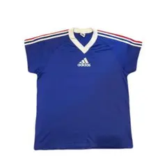 adidas アディダス ゲームシャツ　Tシャツ　トリコロール　デサント　XL