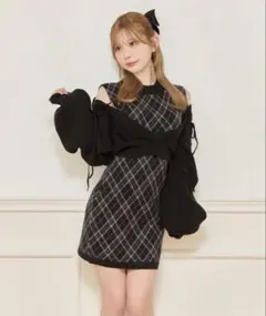 apres jourレイヤード風ニットワンピース