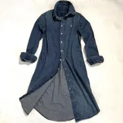 美品　ラルフローレン　 シャツワンピース ロング デニム　 長袖　ポニー刺繍　M