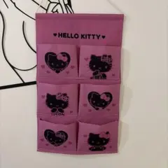 ハローキティ ウォールポケット ピンク　ブラックキティ　　日焼けキティ