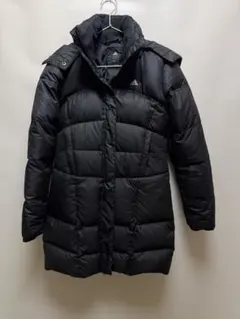 adidas ブラック ダウンコート ダウンジャケット フード付き　s