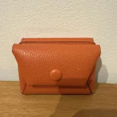三つ折り財布 ミニ財布 コンパクトウォレット オレンジ ビタミンカラー 美品