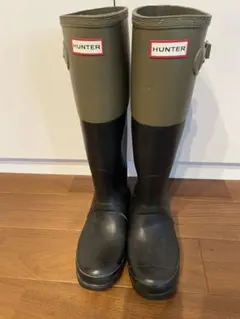 HUNTER 長靴 オリーブ・ブラック サイズUK4 23㎝～23.5㎝