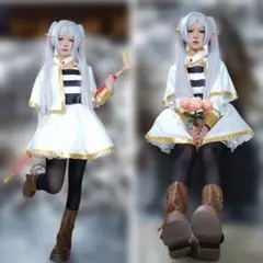 コスプレ衣装 葬送のフリーレン ウィッグ付き 杖 武器付き