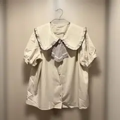 majorettyパフスリーブ ブラウス リボン付き 3L 地雷系 量産系 半袖