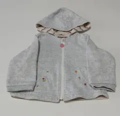 (美品)familiarグレー フード付きパーカー(リバーシブル)80cm