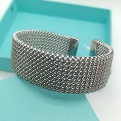 新品✨　ブレスレット　メッシュ　ティファニー　サマセット　シルバー　金アレ対応のサムネイル