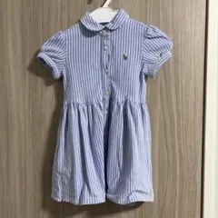 Ralph Lauren ストライプド ニット オックスフォード シャツドレス