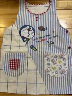 ドラえもん ストライプエプロン　保育士　エプロン