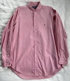80's90's Ralph Lauren Yarmouth ピンクシャツ　XL