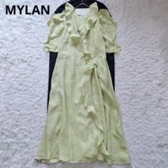 MYLAN オールオーバーレースラップドレス カシュクール リボン