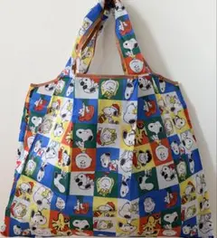 【新品】キャラクターエコバッグ 大容量 スヌーピー カラフル