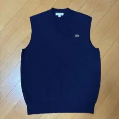 LACOSTE ラコステ Vネック ニットベスト ネイビー ワニ ロゴ US M