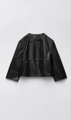 ZARA ノーカラーフェイクレザージャケット