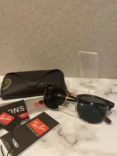 【美品】Ray-Ban 3016 べっ甲　ゴールド　ウェリントン型サングラス