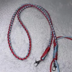 パラコード　スマホショルダー　赤✖️水色