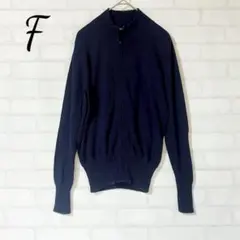 マカフィー フルジップアップ ニット カーディガン F ネイビー