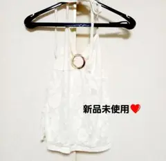 ホワイト レース キャミソール リング付き