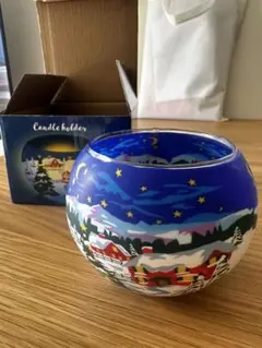 冬の風景 KALDIガラスキャンドルホルダー