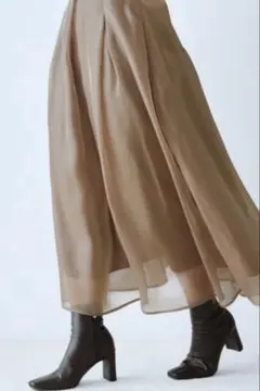 週末セール★ 新品タグ付き★POPPY ギンガムオーガンジータックスカート Gingham organza tuck skirt (green)