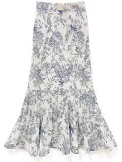 花柄プリーツ切替マーメイドスカート[al111]