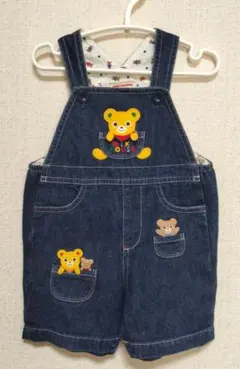 ミキハウス デニム　オーバーオール ロンパース80