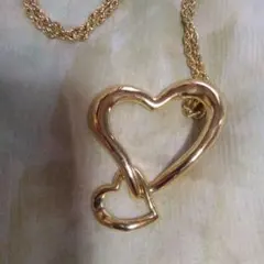 ダブルハート デザインペンダントネックレス