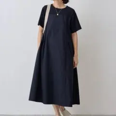 フーフー チェコメディカルドレス コットンリネン 黒 THE DRESS #31