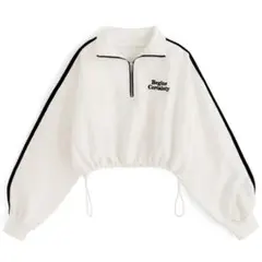 グレイル 未使用 ラインハーフジップ裏起毛スウェットトップス ホワイト GRL