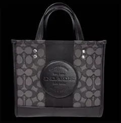 し*た様 COACH ・デンプシー22・シグネチャー・小型・ブラック/グレー (
