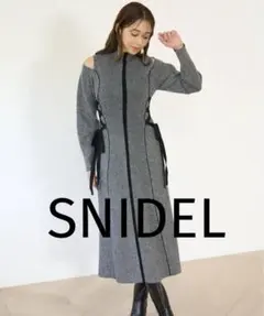 snidel 新品レースアップバイカラーニットワンピース