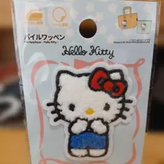 ハローキティ　パイルワッペン　アイロン接着　シール　HELLO KITTY