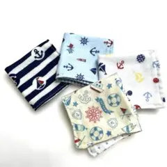 4重ガーゼハーフハンカチ4枚セット(1)