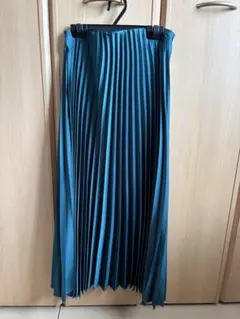 ZARA プリーツロングスカート グリーン