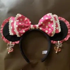 【GW限定出品】ディズニー ミニー カチューシャ リボン 水玉 イヤリング
