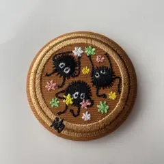 ジブリ　刺繍ブローチコレクション　缶バッチ　千と千尋の神隠し　まっくろくろすけ