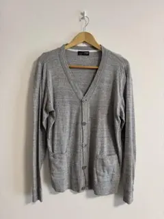 BEAMS グレー カーディガン ポケット付き