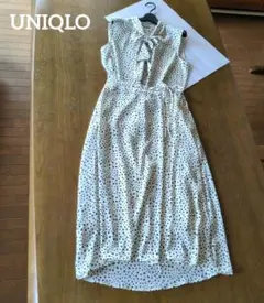 UNIQLOユニクロ　ダルメシアンフレアスカートセットアップ　ボウタイ　L