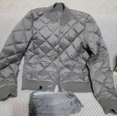 ウルトラライトダウン ダイヤキルト リブブルゾン ユニクロ グレー ダウン
